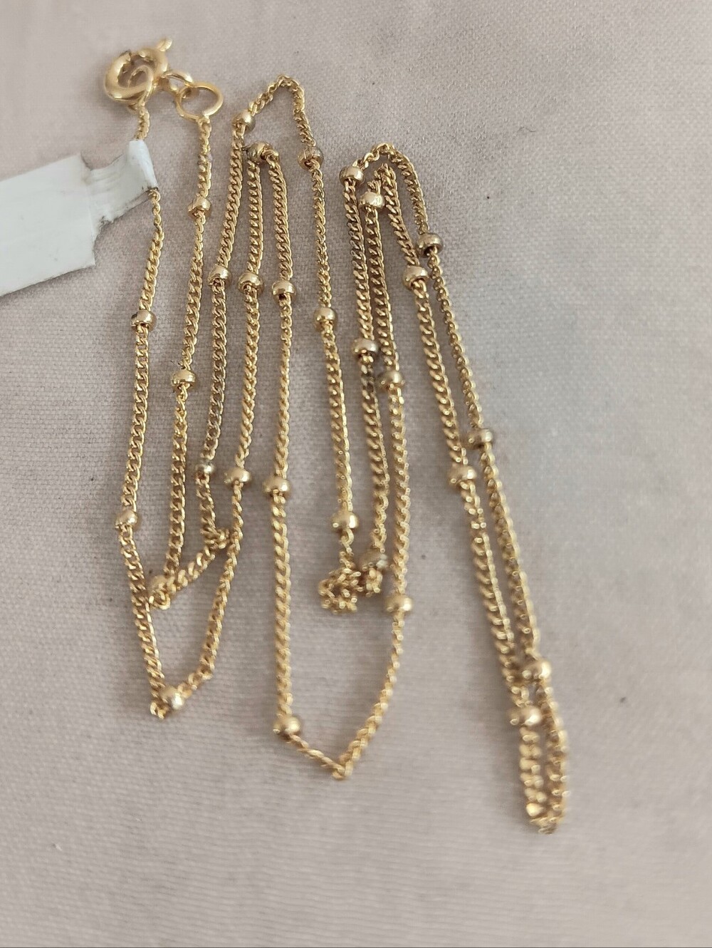14K Gold Over Sterling Silver Bead Station Layered Necklace - Unbranded